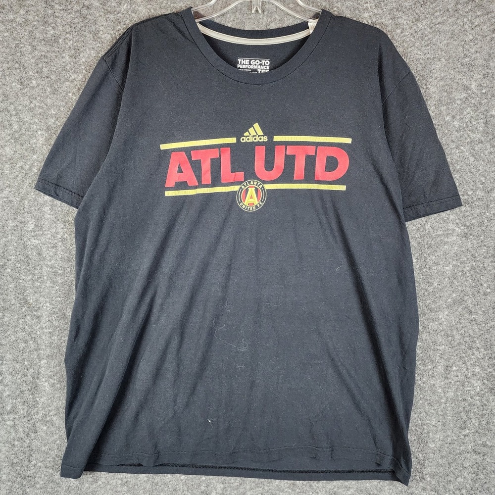 Atlanta United Adidas T-Shirt Mens 2XL Black MLS Soccer Go-To Performance Tee